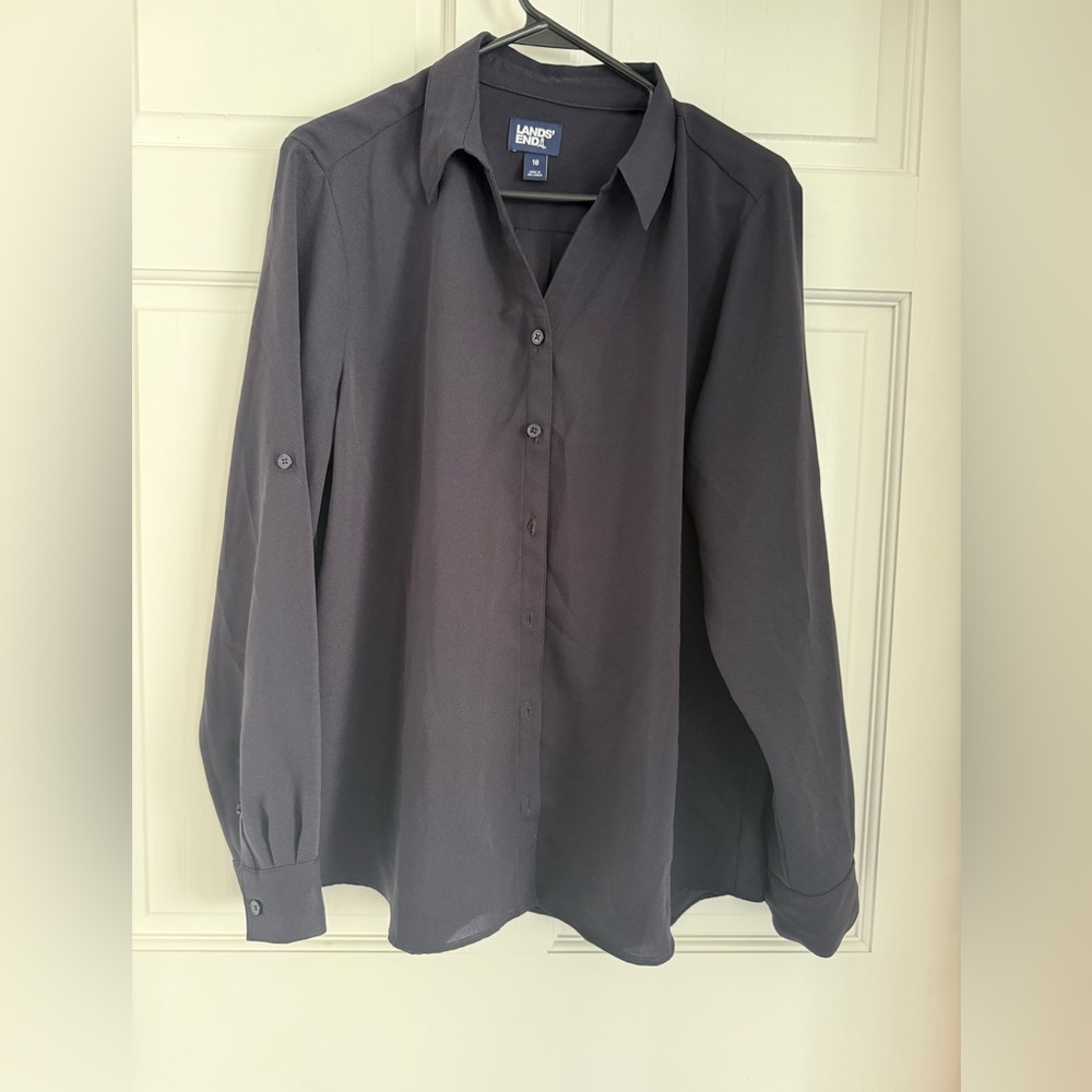 Lands' End Woman’s black Dress Blouse